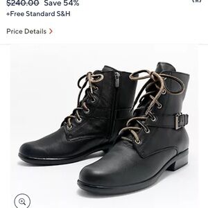 Noat ,Black Leather Lace-Up Boots